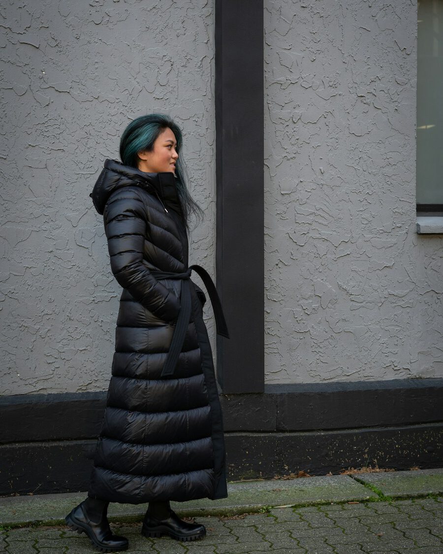 Parka Larga Negra Mujer