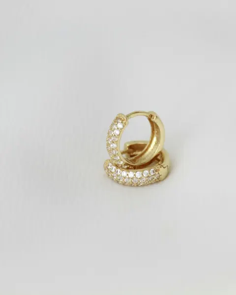 Aros Argolla con Circones de Oro 18k · Oro 18k