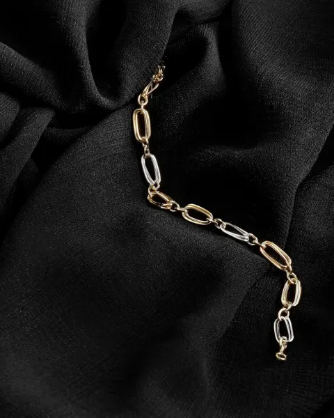 Pulsera Eslabón Alargado de Oro 18k · Oro 18k
